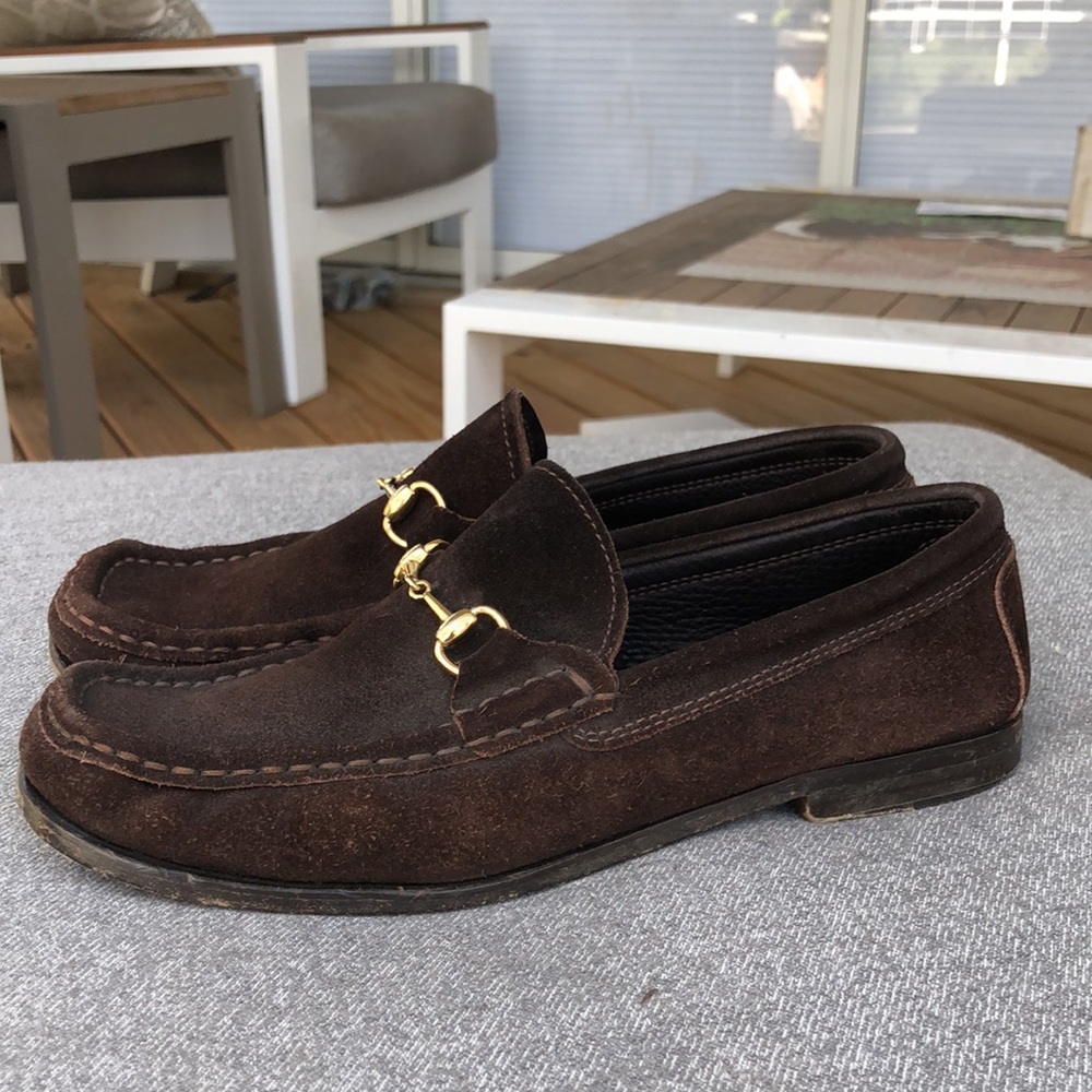GUCCI Horsebit Suede Leather Loafers - Picture 2 of 9